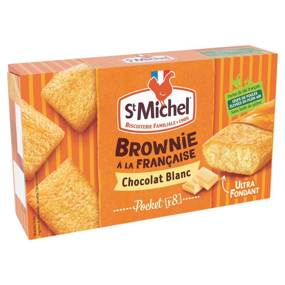 Mini brownie blanc cocottes SAINT MICHEL, 8 sachets de 240g