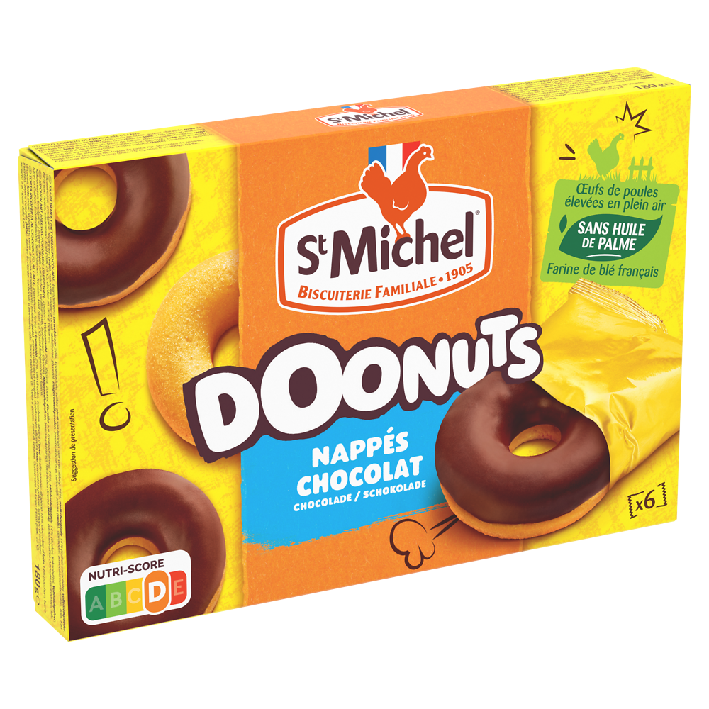 Doonuts nappés chocolat, SAINT MICHEL, paquet, 180g