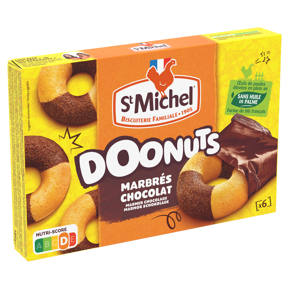 Doonuts marbrés chocolat, SAINT MICHEL, paquet, 180g