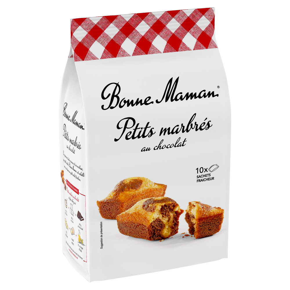 Gâteaux Petits marbrés au chocolat BONNE MAMAN -  x10 sachets - Le paquet de 300g