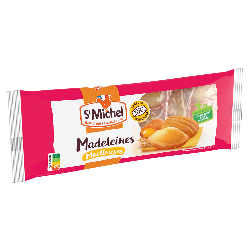 Madeleines moelleuses ST MICHEL -  x32 sachets - Le paquet de 800g