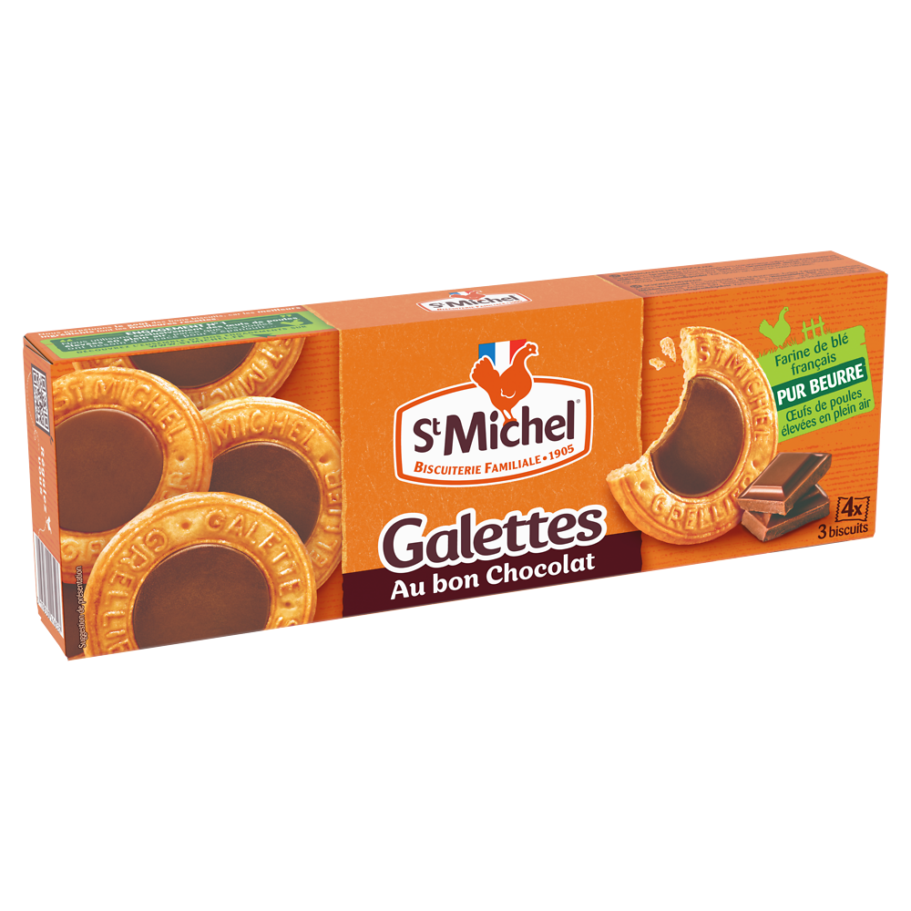 Biscuits Galettes au chocolat ST MICHEL, 121g