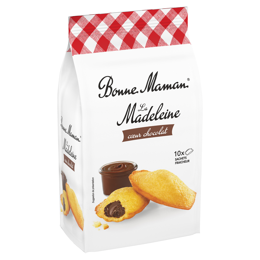 Madeleines coeur chocolat BONNE MAMAN - x10 sachets - Le paquet de 300g