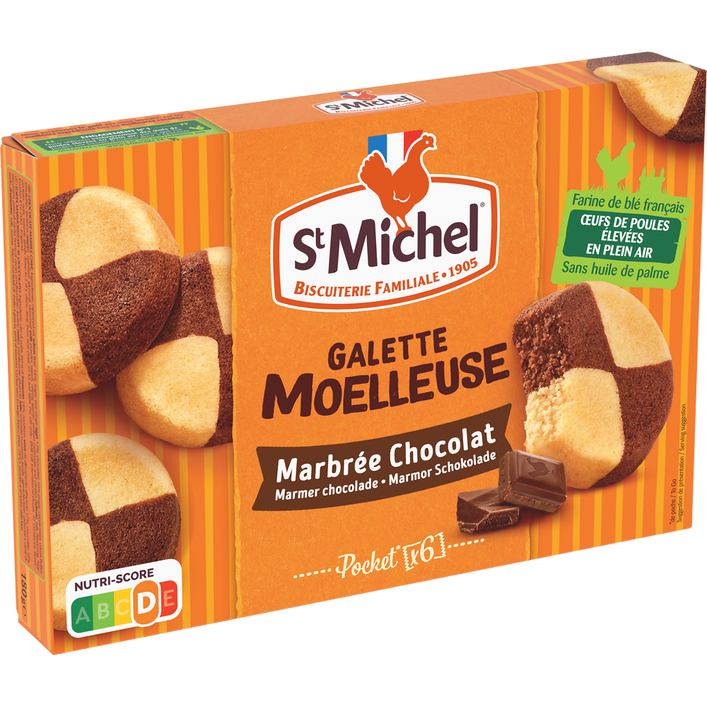 Galette moelleuse marbrée au chocolat ST MICHEL 180g