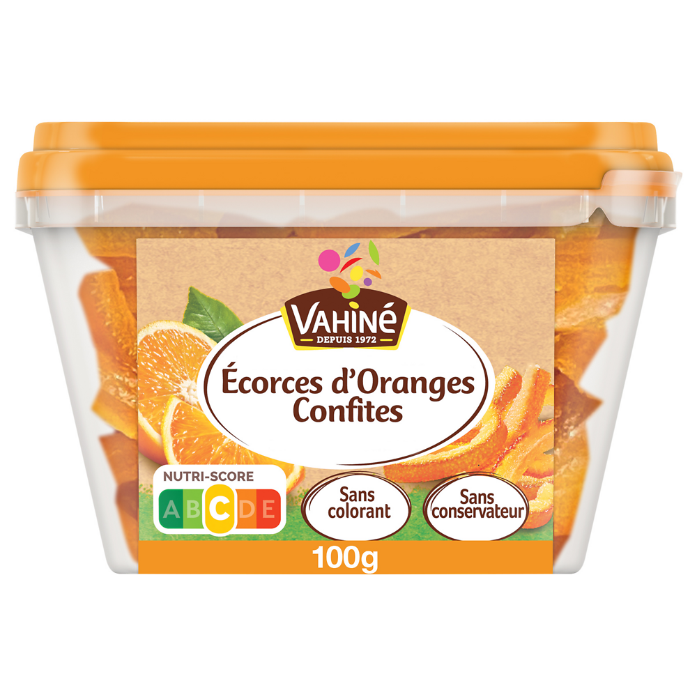 Ecorces d'oranges confites VAHINE, boîte 100g