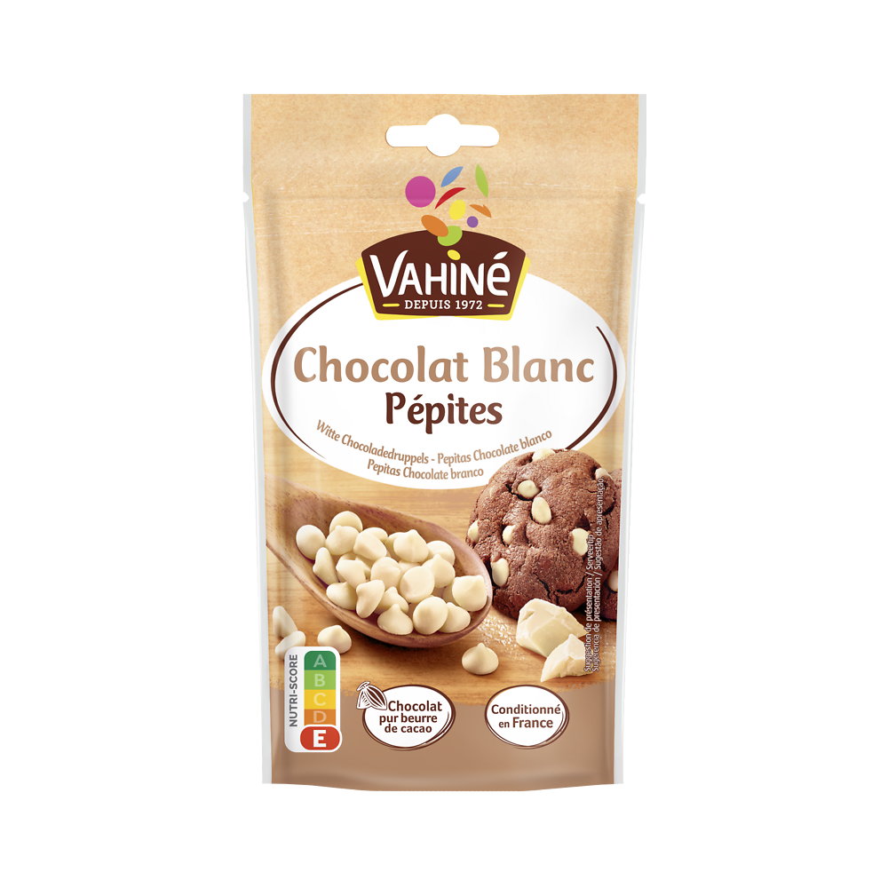 Pépites de chocolat blanc VAHINE, 100g