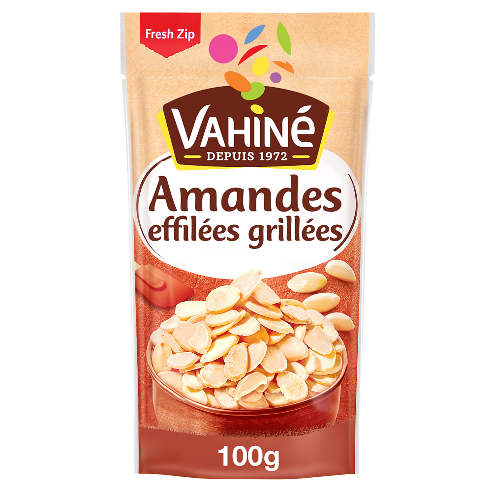 Amandes effilées grillées VAHINE, sachet de 100g