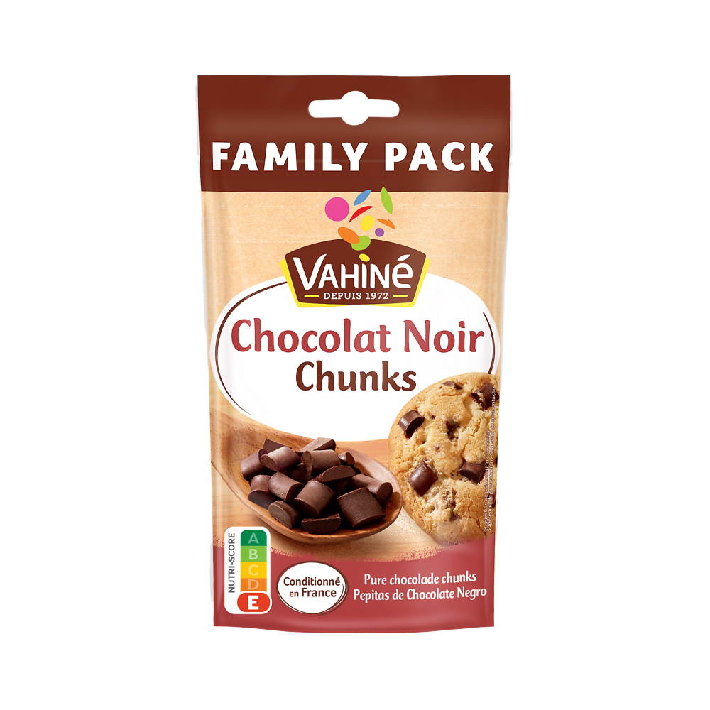 Pépites chocolat noir chunks, VAHINE, sachet 180g