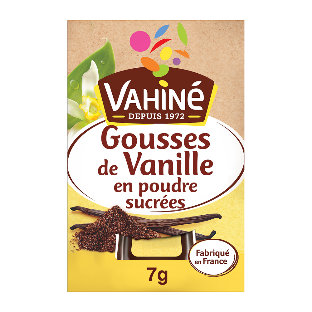 Gousses de Vanille en poudre sucrées VAHINE blister 8g