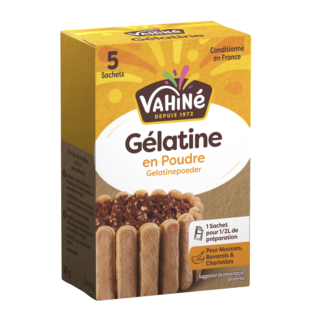 Gélatine poudre etui VAHINE 5 sachets 30g