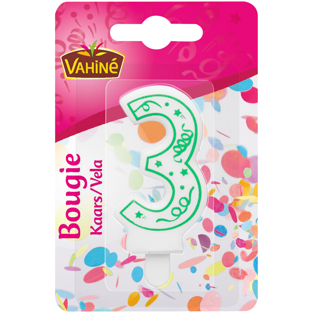 Bougies d'anniversaire chiffre n°3 VAHINE