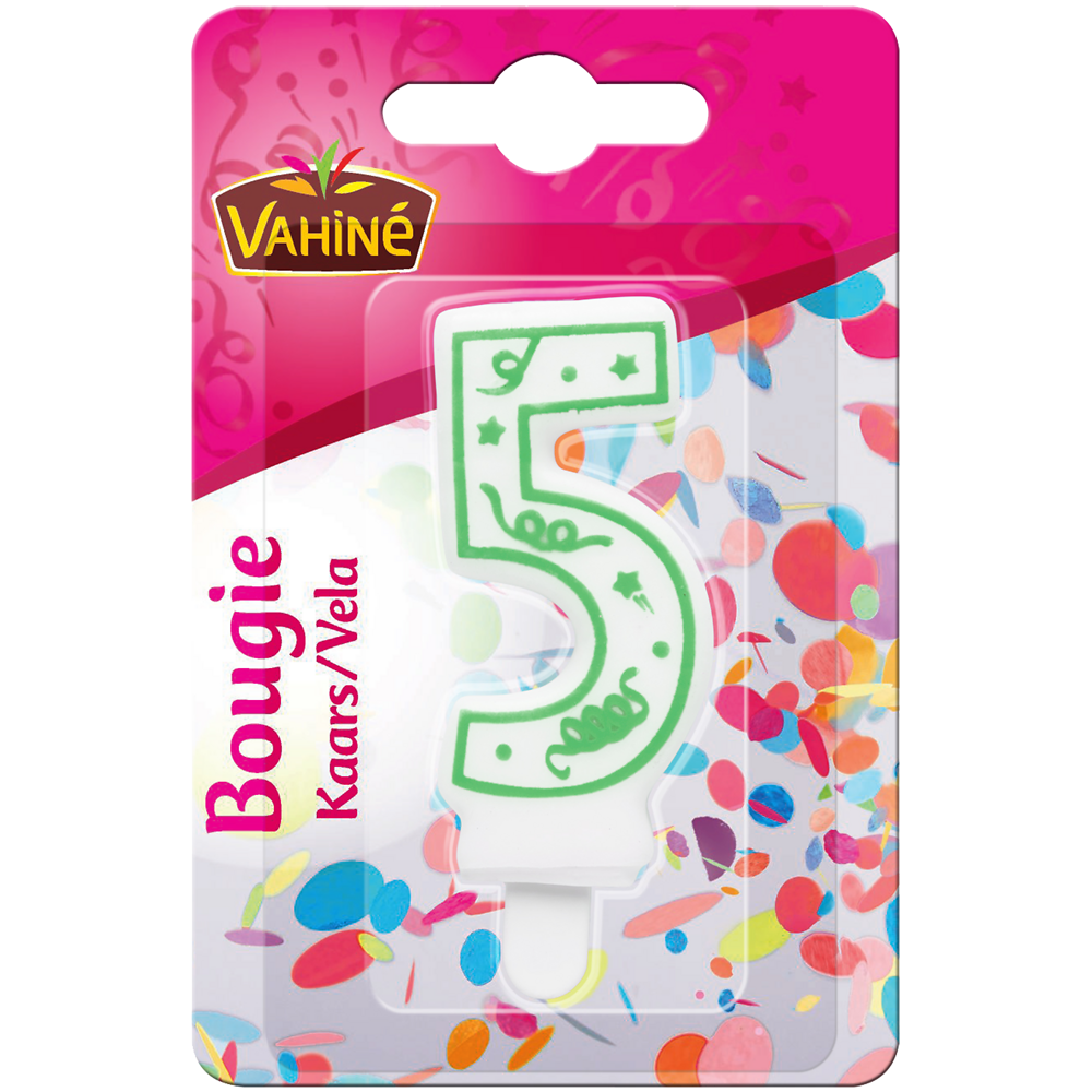 Bougies d'anniversaire chiffre n°5 VAHINE