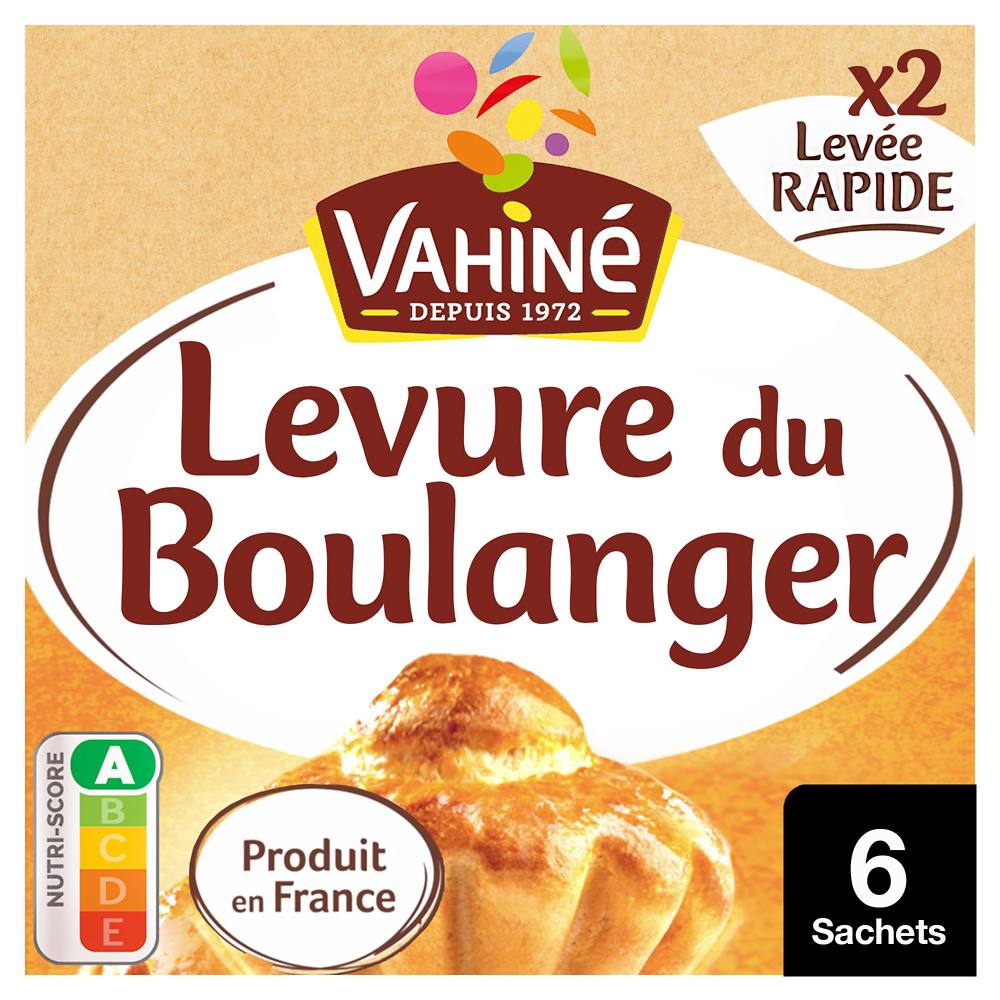 Levure de boulangerie super active VAHINE, 6 sachets, 28g