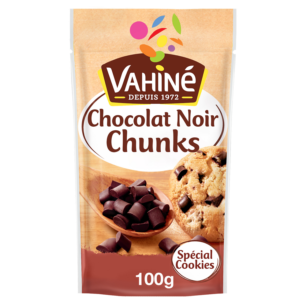 Pépites de chocolat noir "Chunks" VAHINE, 100g