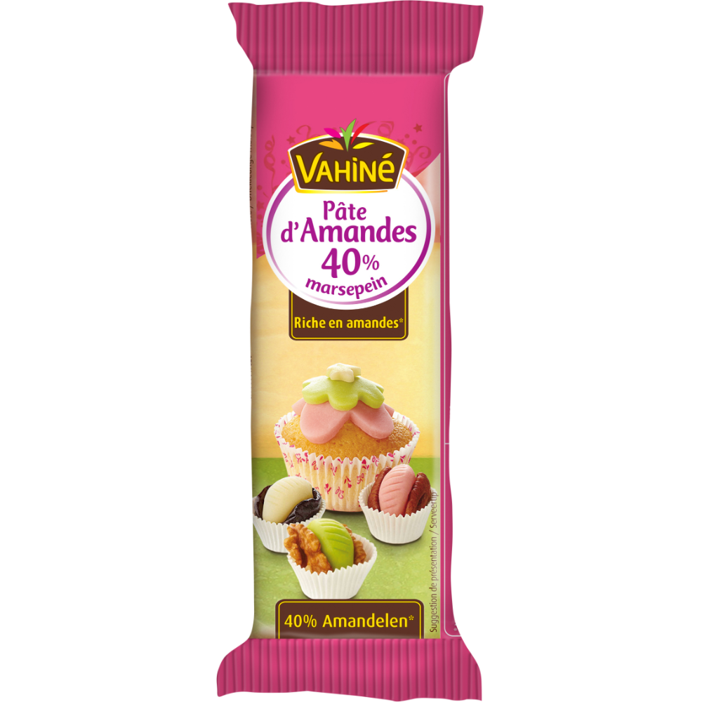 Pâte d'amande tricolore VAHINE, paquet de 150g