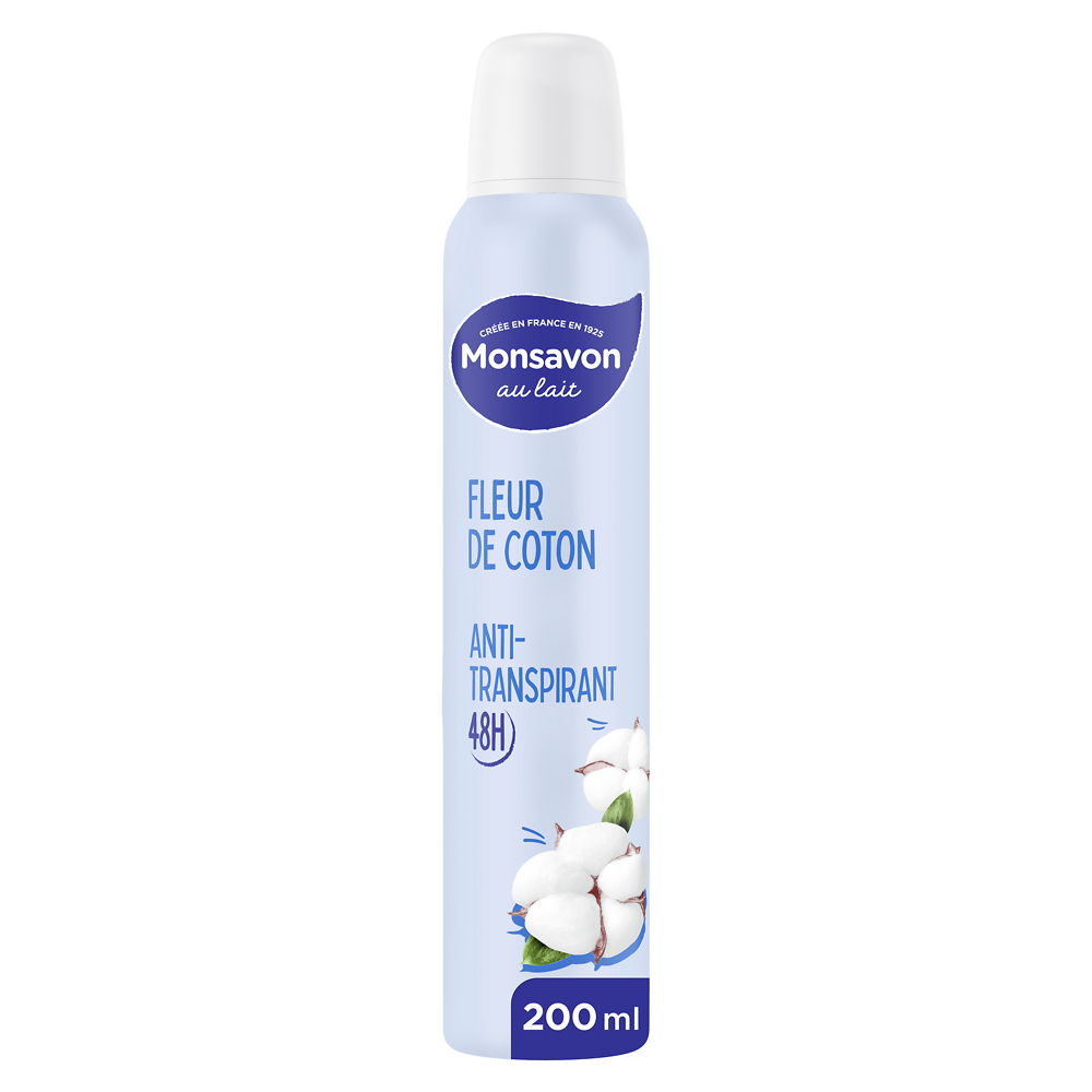 Déodorant lait et coton MONSAVON, 200ml