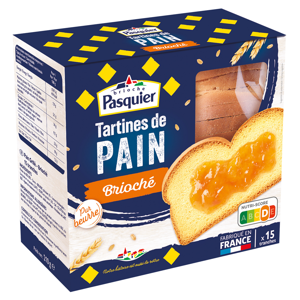 Tartines de pain brioché PASQUIER - Paquet de  210g