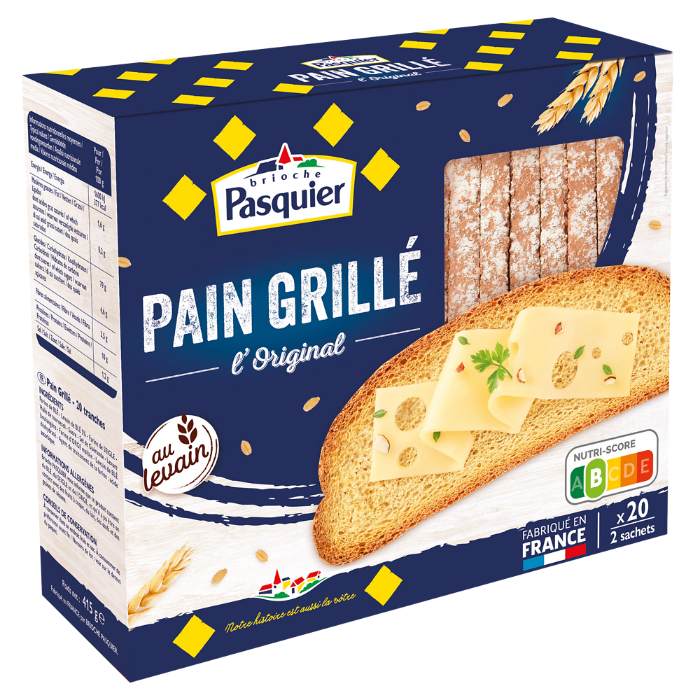 Tartines de pain grillées L'Original PASQUIER - Paquet de  415g