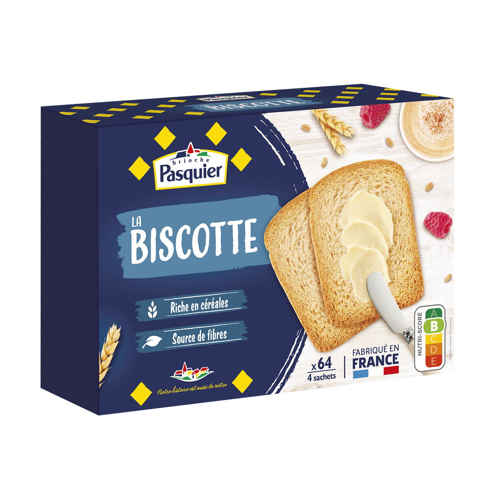 Biscottes au froment PASQUIER, 64 tranches soit 600g