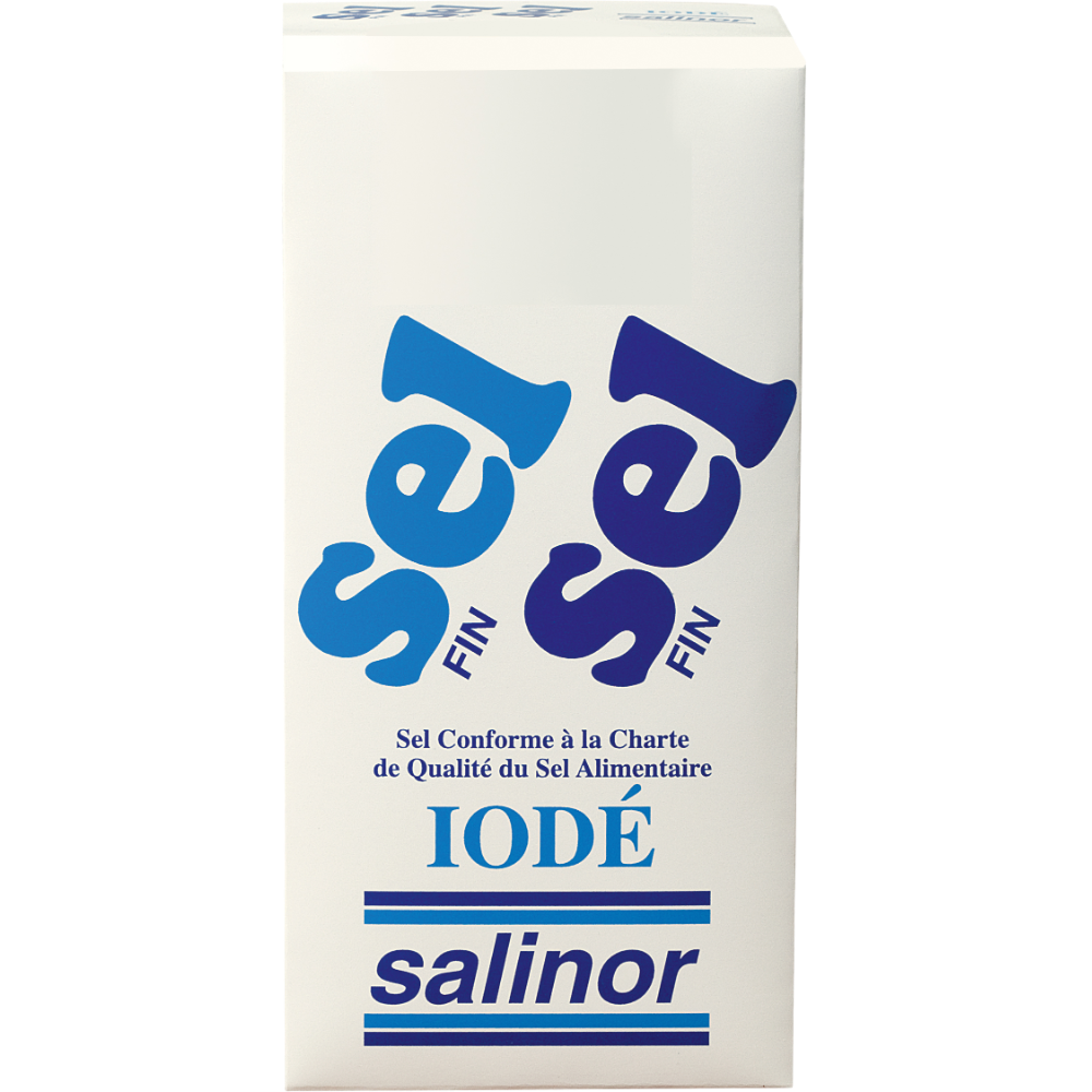 Sel fin iodé SALINOR, boîte de 1kg