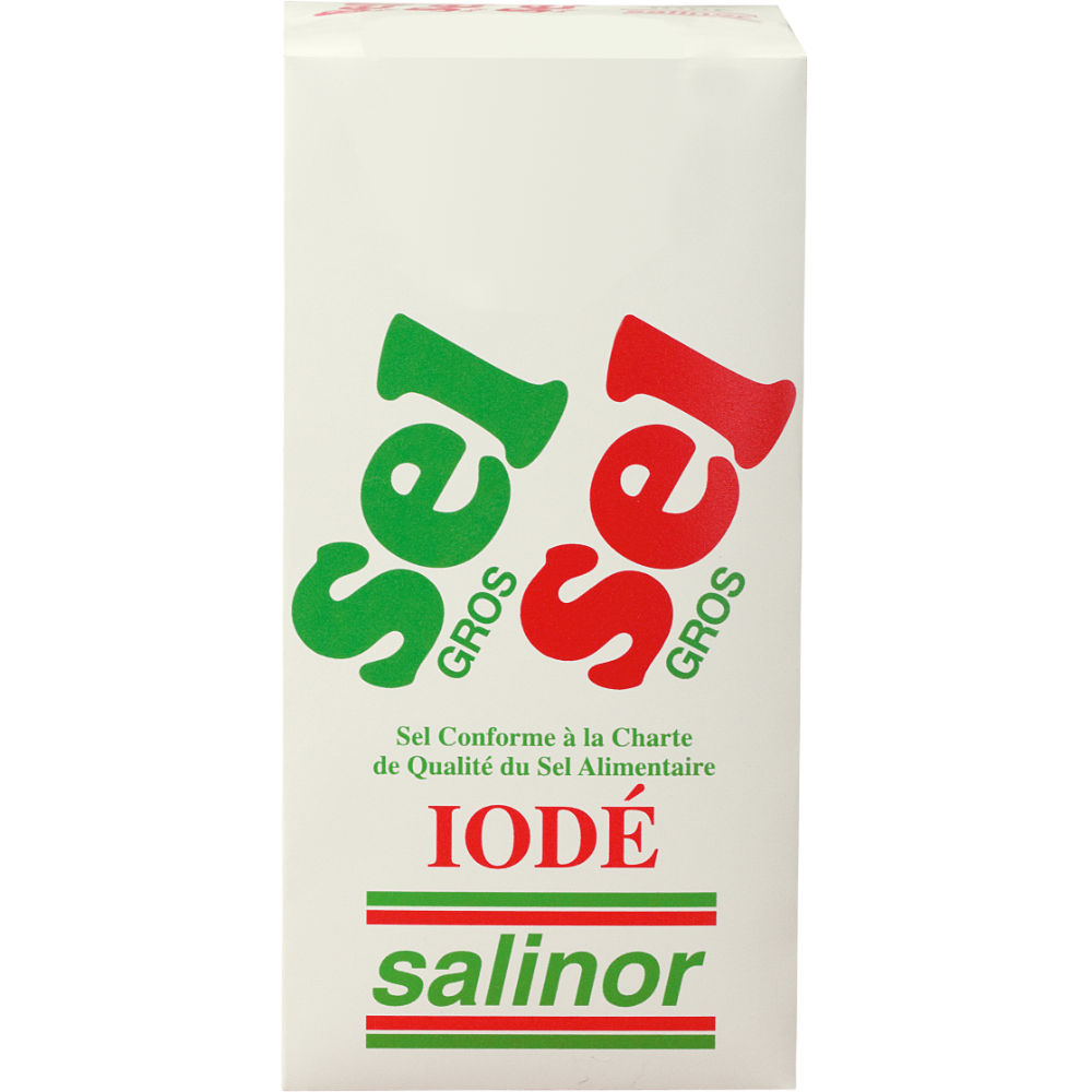 Gros sel salinor etui , carton de 1kg