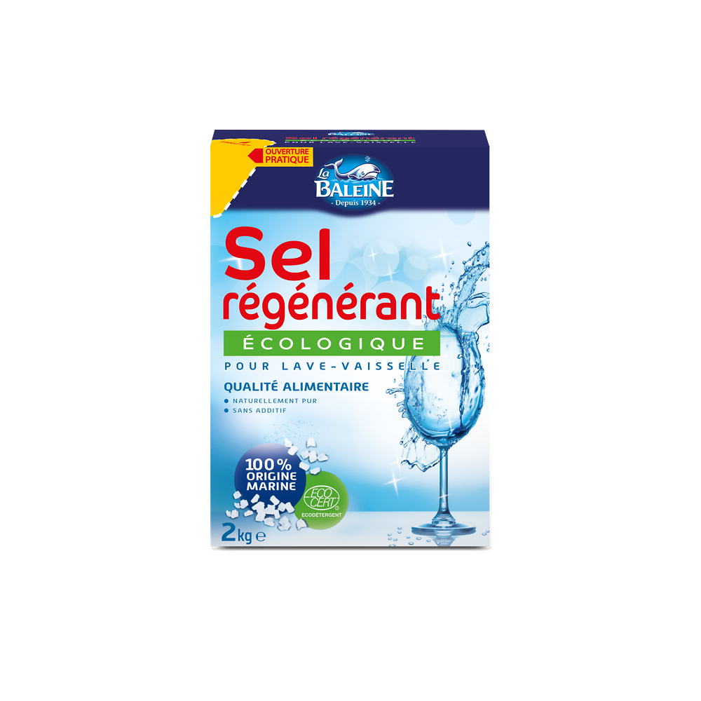 Sel régénérant écologique LA BALEINE, étui carton 2kg