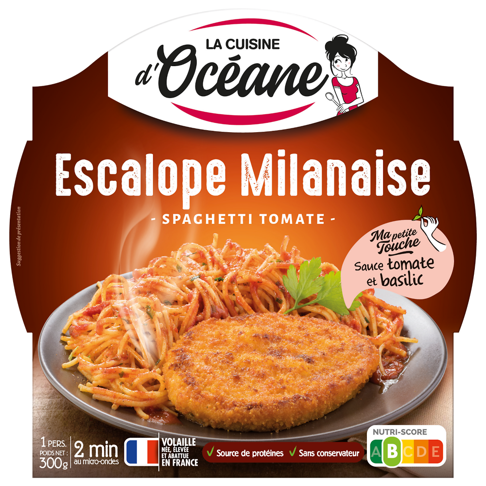 Escalope milanaise et spaghetti à la provençale CUISINE D'OCEANE 300g