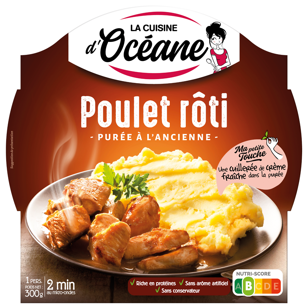 Poulet rôti et sa purée à l'ancienne LA CUISINE D'OCEANE, 300g