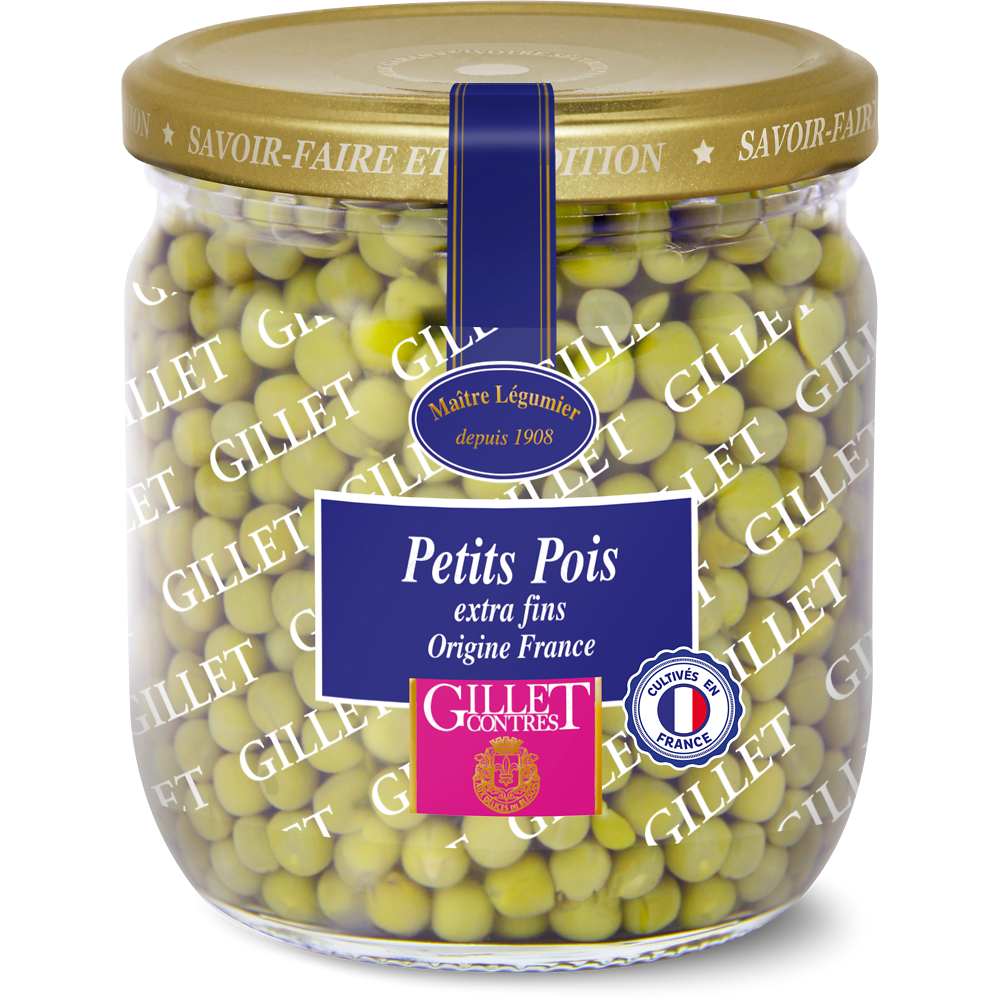 Petits pois extra fins GILLET CONTRES - Bocal 275g