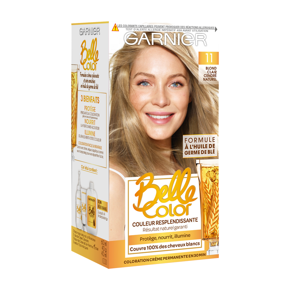 Coloration permanente blond claire cendre naturel n°11 BELLE COLOR