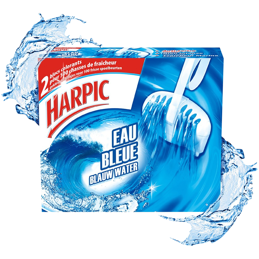 Bloc cuvette Eau Bleue HARPIC, 2 blocs