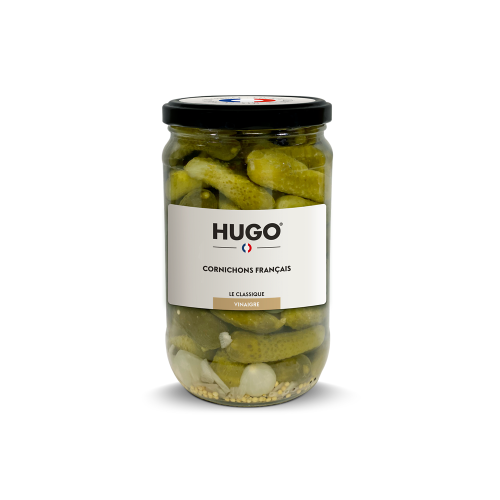 Cornichons français au vinaigre et échalote HUGO 72cl 360g