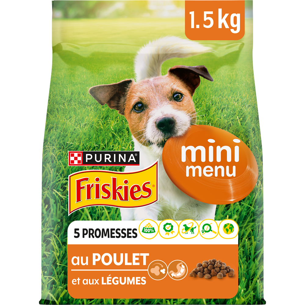 Croquettes pour petit chien Mini Menu Poulet FRISKIES - 1,5kg