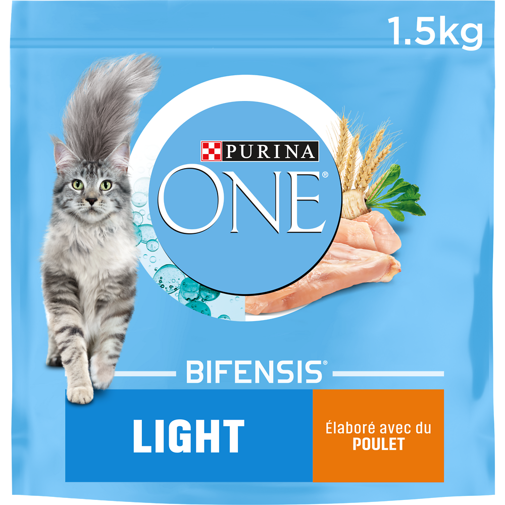 Croquettes pour chat adulte LIGHT Poulet, Blé PURINA ONE - 1,5kg