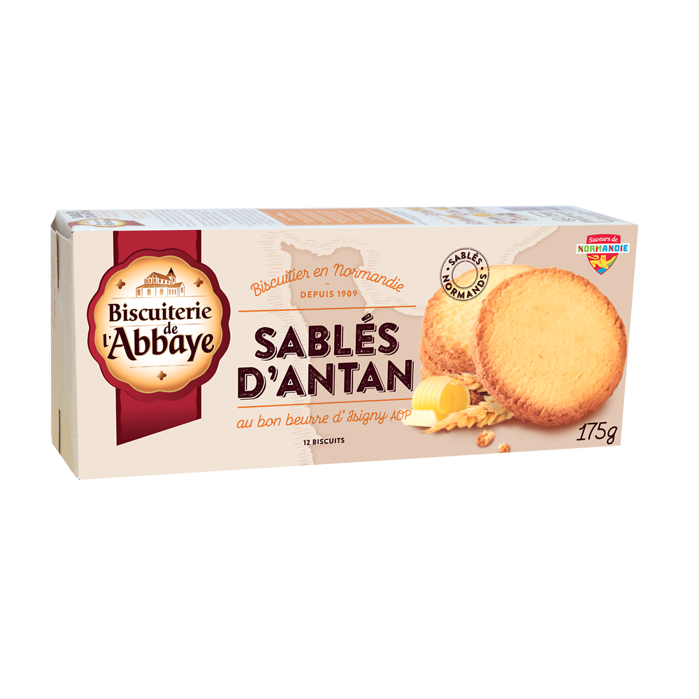 Biscuits Sablés d'antan BISCUITERIE DE L'ABBAYE, étui de 175g