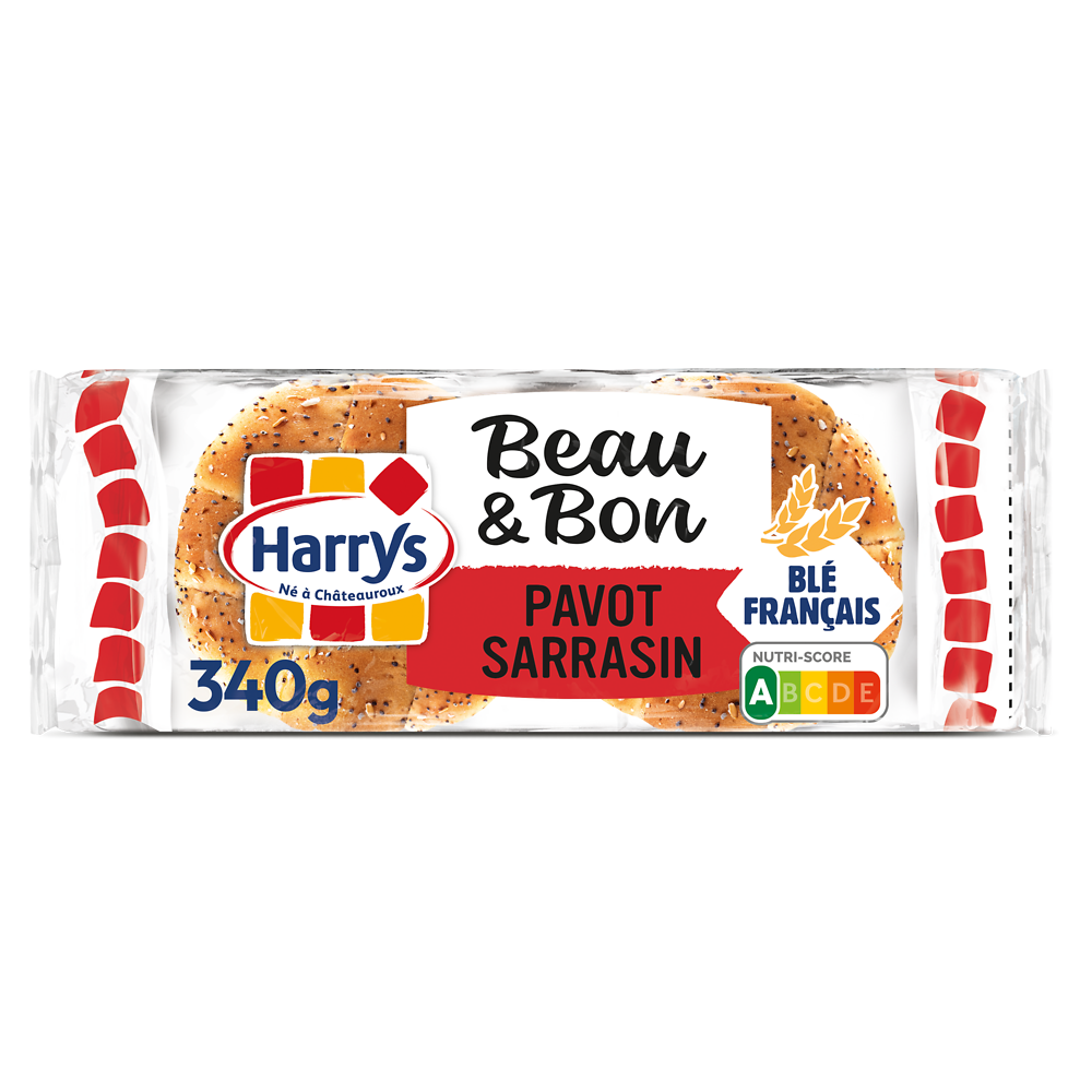 Pain burger Beau & Bon Pavot et Sarrasin X4 HARRYS - 340g