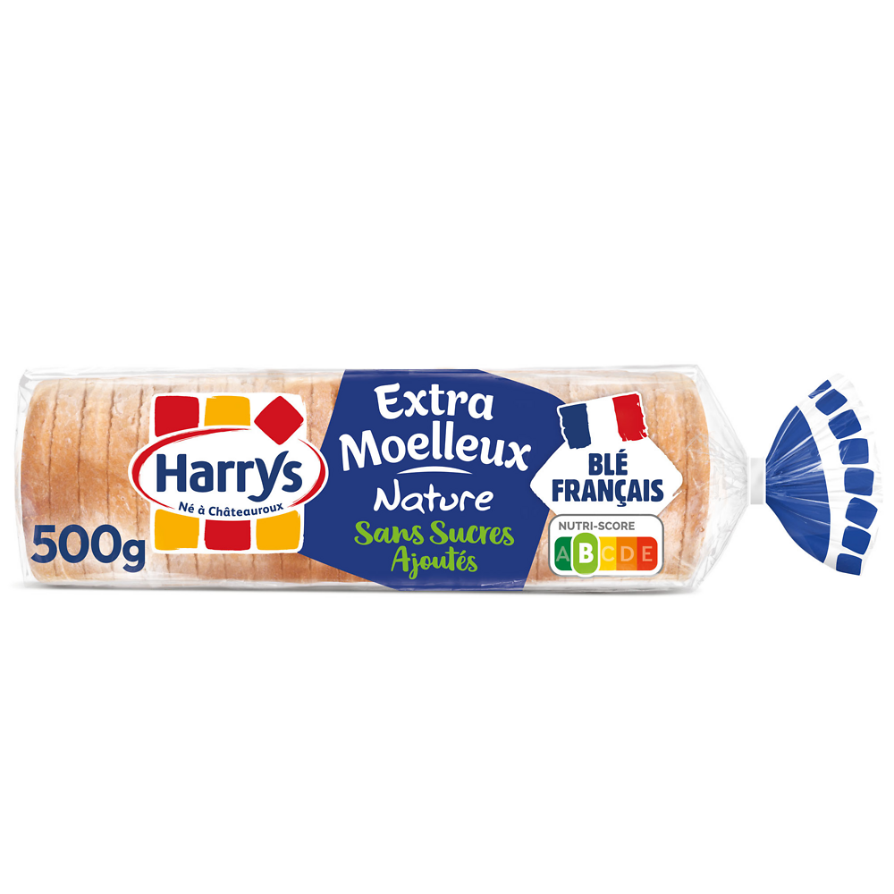 Pain de mie extra moelleux Nature sans sucres ajoutés HARRYS - 500g