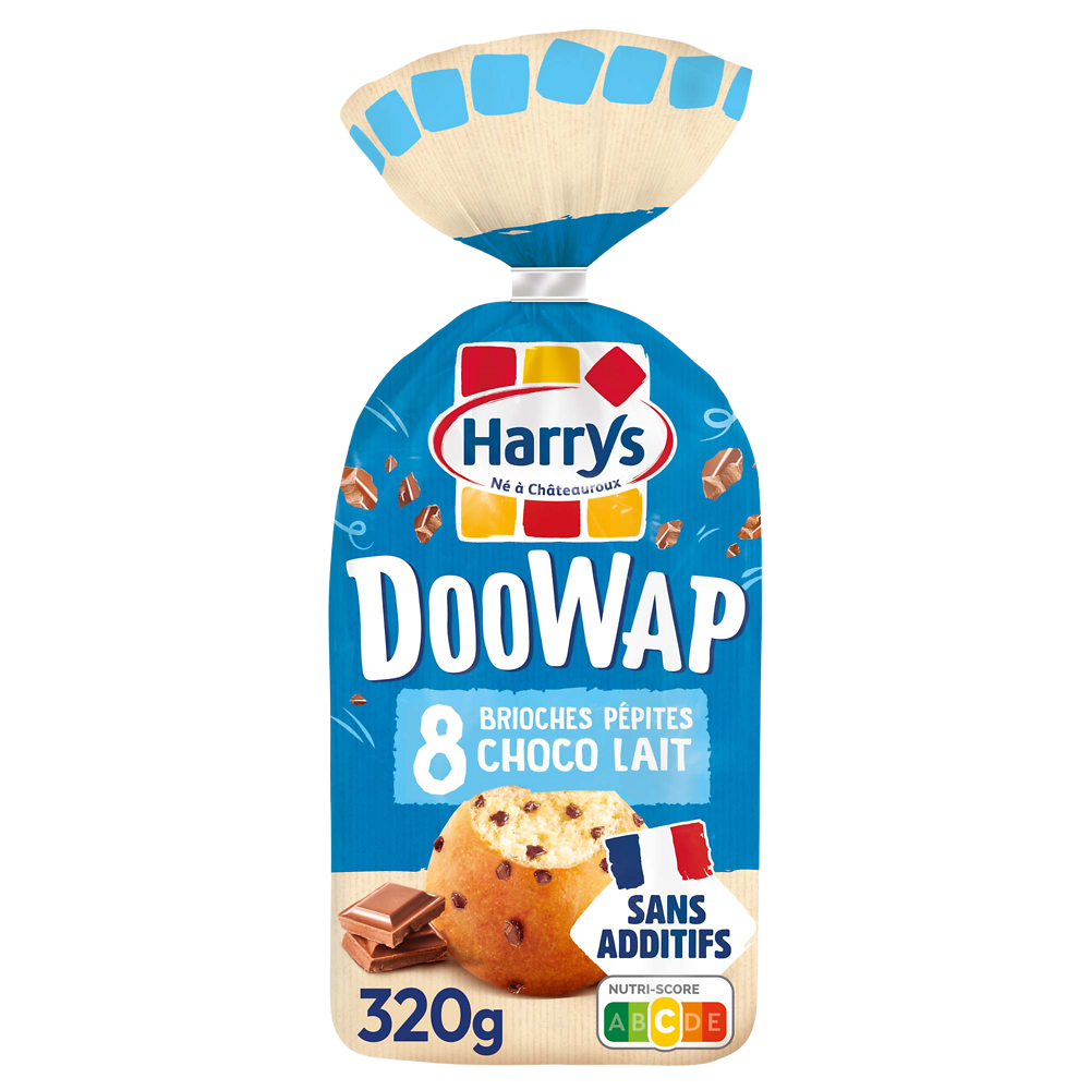 Brioches Doowap pépites de chocolat au lait sans additifs X8 HARRYS -320g