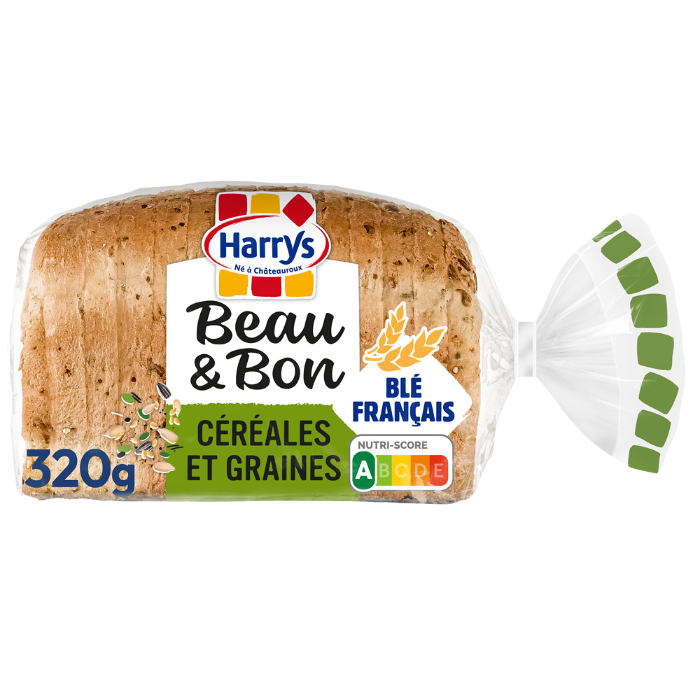 Pain de mie Beau & Bon Céréales et Graines sans additifs HARRYS - 320g