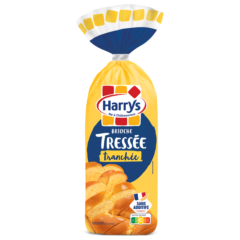 Brioche tressée tranchée nature sans additif HARRYS 450g