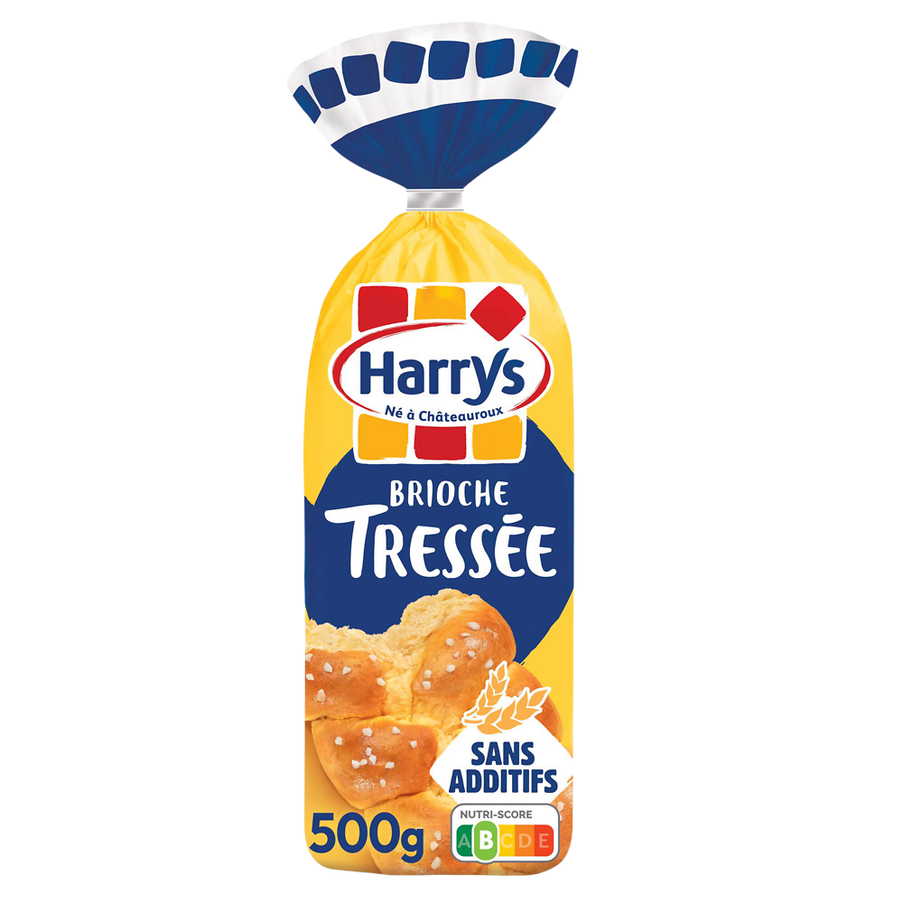 Brioche Tressée Nature au sucre perlé sans additifs HARRYS - 500g