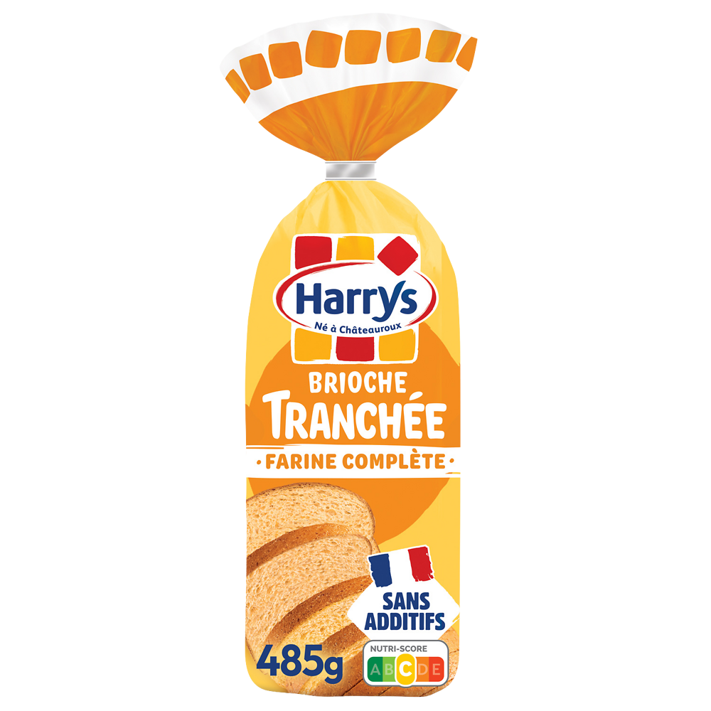 Brioche Tranchée farine complète sans additifs HARRYS - 485g