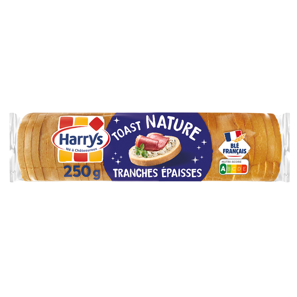 Toast Pain de mie nature tranches épaisses HARRYS - 250g - 32 tranches