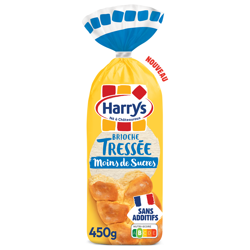 Brioche Tressée allégée en sucres HARRYS, 450G