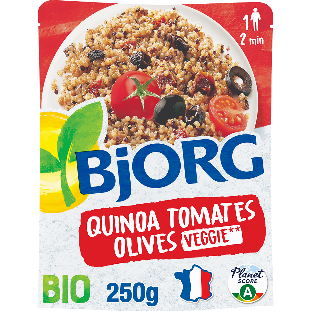 Quinoa à la tomate  et huile d'olive bio BJORG, pochon de 250g