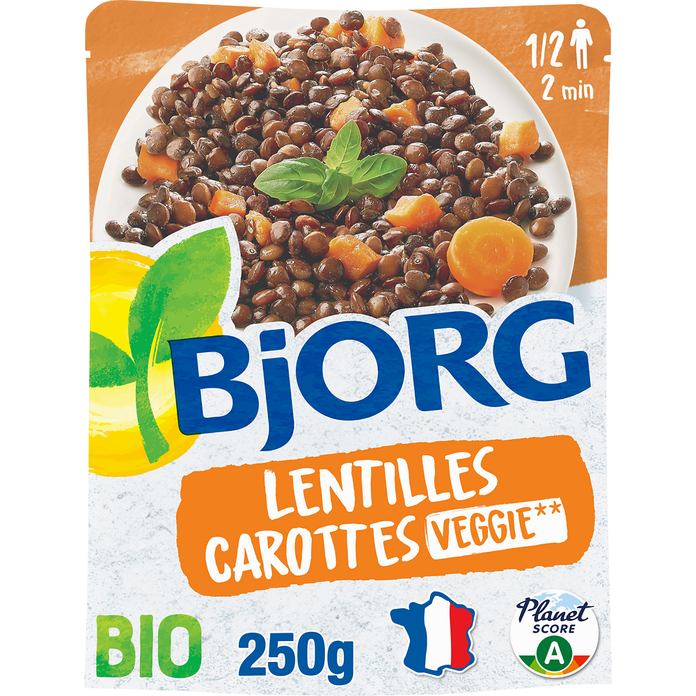 Lentilles et carottes bio BJORG, 250g