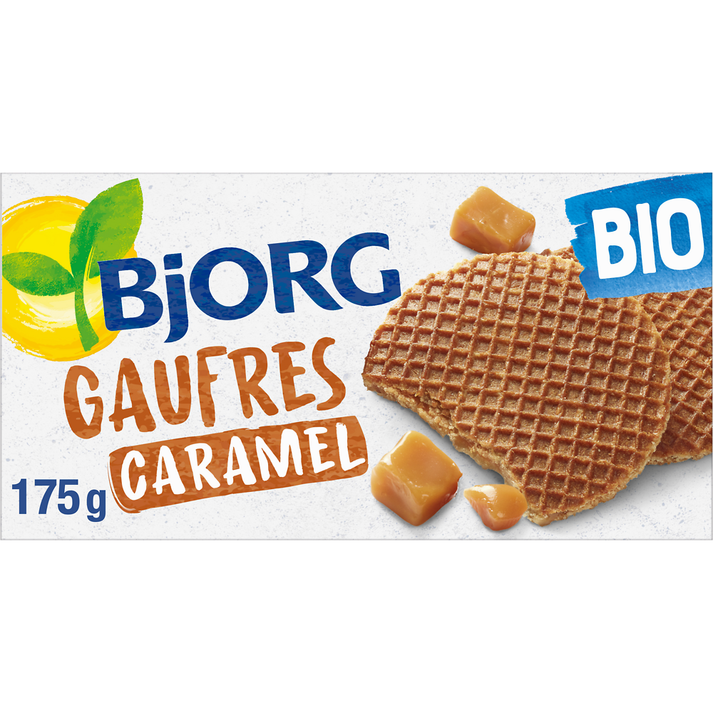 Gaufres bio fourrées au caramel BJORG, 175g