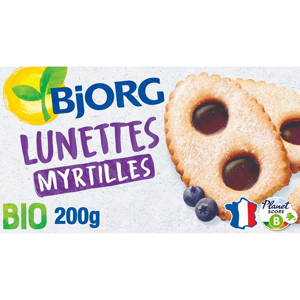 Biscuits Lunettes à la myrtille bio BJORG - Paquet 200g