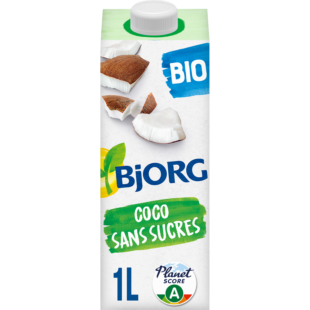 Boisson végétale coco sans sucres ajoutés Bio BJORG - Brique 1L