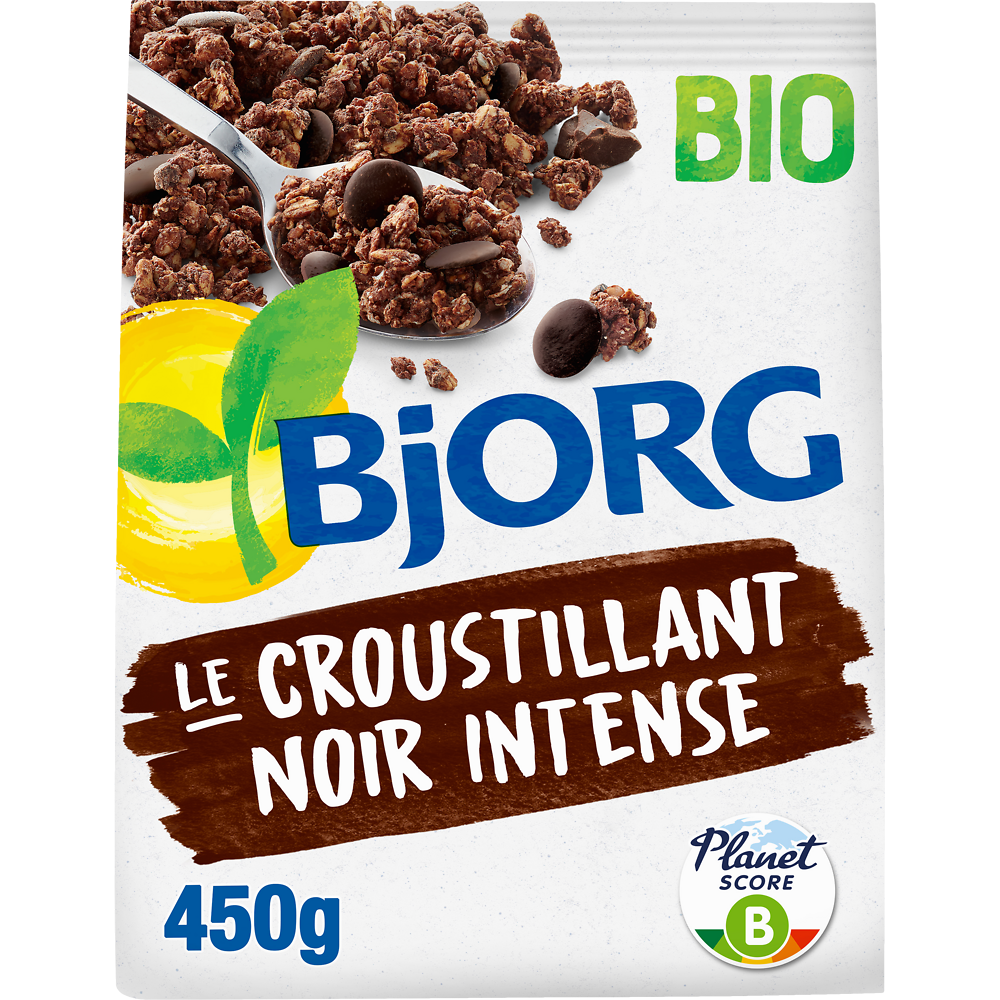 Céréales le croustillant chocolat noir intense bio BJORG, 450g